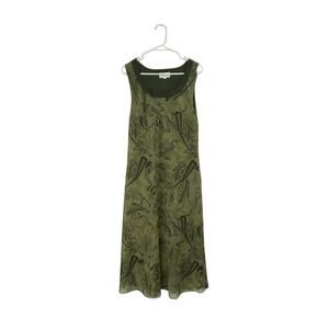 VTG 90s Studio Green Paisley Sleeveless Maxi Dress Size 16 X-Large Cottagecore
